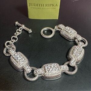 Judith Ripka bracelet silver 925 White CZ toggle